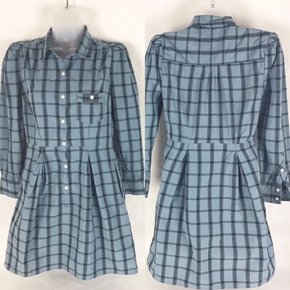 Juicy Couture Dresses & Skirts - Juicy Couture Blue & Black Plaid Shirt Dress